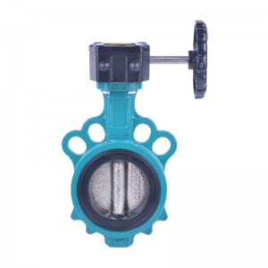 GGG40 Disc Replaceable soft seat wafer butterfly valve DN50-DN300 Gearbox