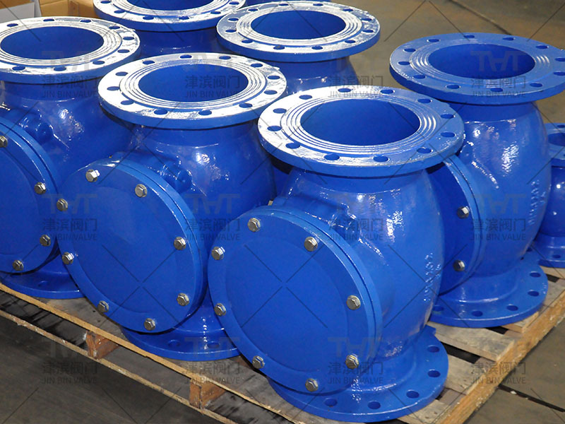 Ductile iron check valve to reduce water hammer effect