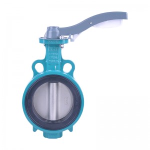 304 Disc Replaceable soft seat wafer butterfly valve DN50-DN150 Lever