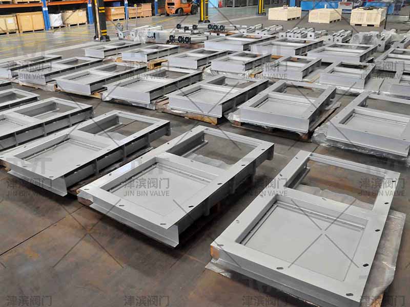 Stainless steel wall penstock ready for shipment